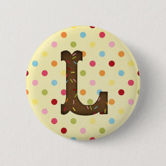 Letter L 2 Inch Round Button