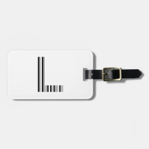 LETTER L BAR CODE First Initial Barcode Pattern Luggage Tag