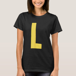Letter L big and bold in yellow T-Shirt