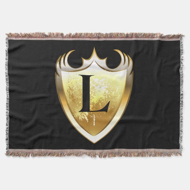 Letter L Capital Alphabet Throw Blanket (Front)