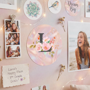 Letter L Classic Round Sticker