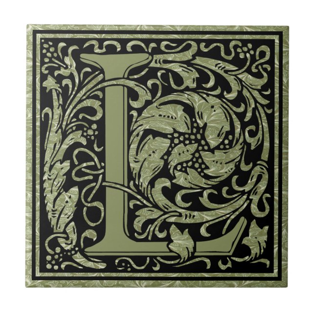 Letter L First Letter Monogram Tile (Front)