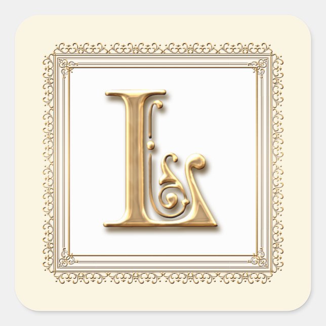 Letter L - Gold & Lace Classic Formal Wedding Seal (Front)