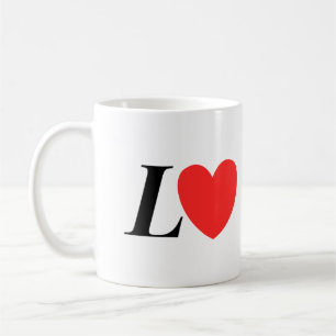Letter L Heart - Valentine Initial Love Design Coffee Mug