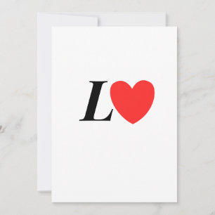 Letter L Heart - Valentine Initial Love Design Thank You Card