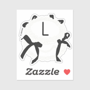 Letter L Initial Black And White Bow Vintage Cake 