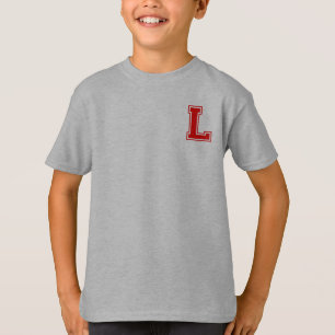 Letter L - Initial Name Alphabet Monogram T-Shirt