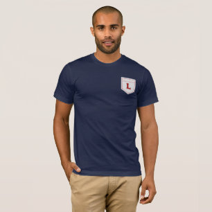 Letter L - Initial Name Alphabet Pocket Side Left T-Shirt