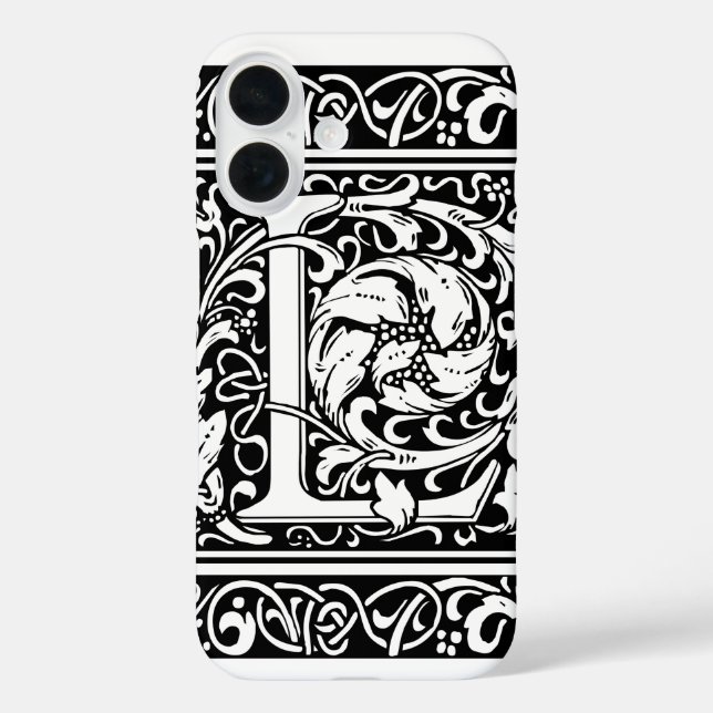 Letter L Medieval Monogram Art Nouveau Case-Mate iPhone Case (Back)