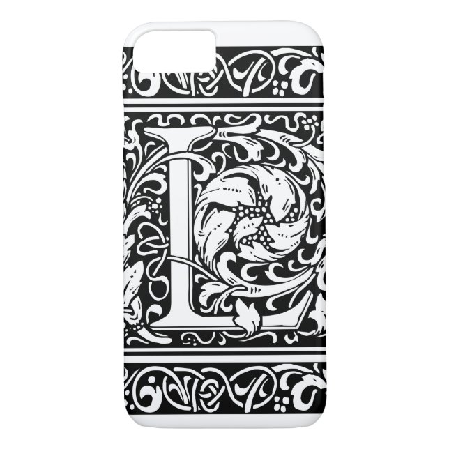 Letter L Medieval Monogram Art Nouveau Case-Mate iPhone Case (Back)