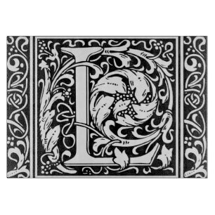 Letter L Medieval Monogram Art Nouveau Cutting Board