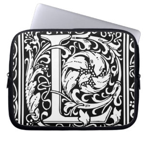 Letter L Medieval Monogram Art Nouveau Laptop Sleeve