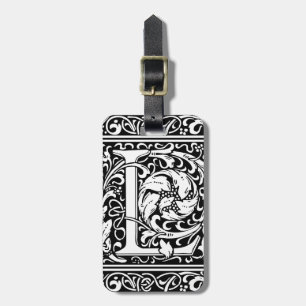 Letter L Medieval Monogram Art Nouveau Luggage Tag