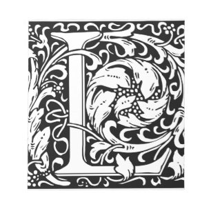 Letter L Medieval Monogram Art Nouveau Notepad