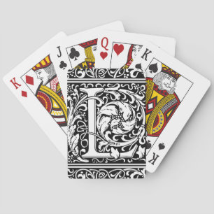 Letter L Medieval Monogram Art Nouveau Playing Cards