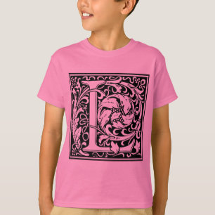 Letter L Medieval Monogram Art Nouveau T-Shirt