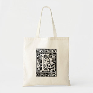 Letter L Medieval Monogram Art Nouveau Tote Bag