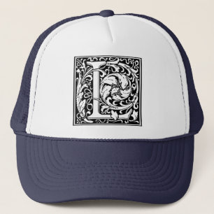 Letter L Medieval Monogram Art Nouveau Trucker Hat