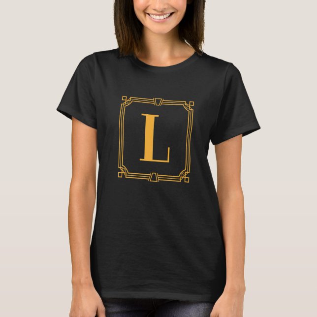 Letter L Monogram Alphabet L Initial Geometric Dec T-Shirt (Front)