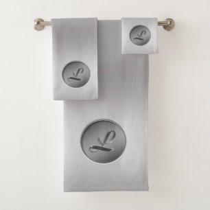 "Letter L" Monogram Bath Towel Set