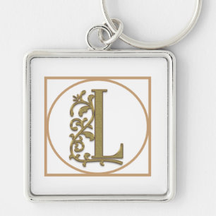 LETTER L MONOGRAM Beautiful Wedding New Home Gift Keychain