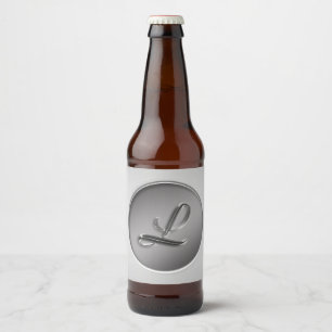 "Letter L" Monogram Beer Bottle Label