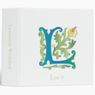 Letter L Monogram Fleur de lis Binder