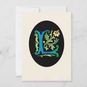 Letter L Monogram Fleur de lis Invitation