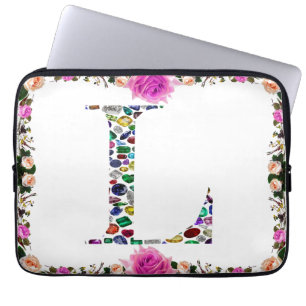 Letter L Monogram Laptop Sleeve