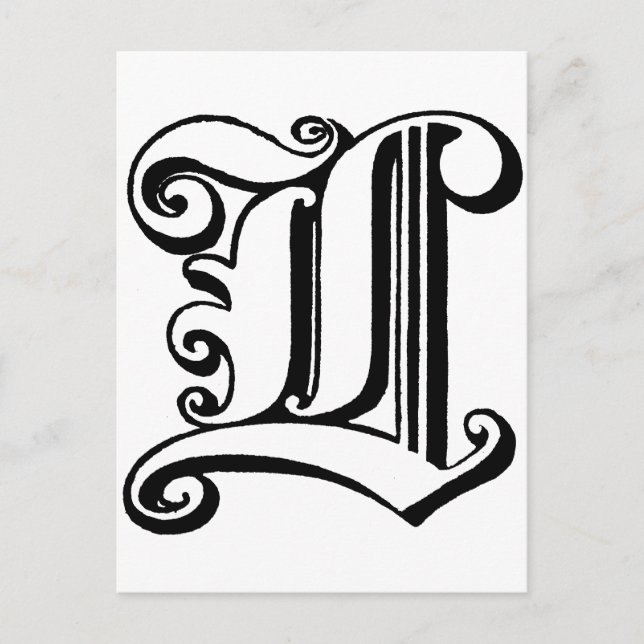 Letter L Monogram Postcard (Front)