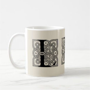 Letter L Monogram Vintage Celtic Knot Print Coffee Mug