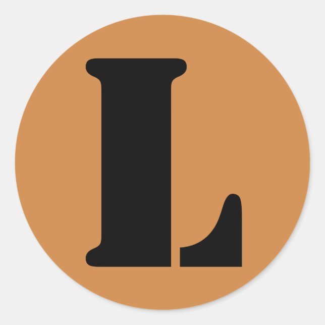 Letter L Stencil Alphabet by Janz Peru Gold Classic Round Sticker (Front)