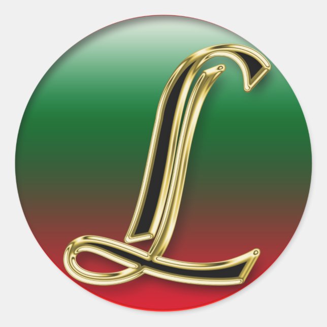LETTER L STICKER+gifts Classic Round Sticker (Front)