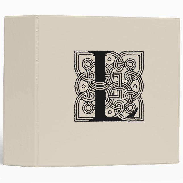 Letter L Vintage Celtic Knot Monogram Binder (Front/Spine)