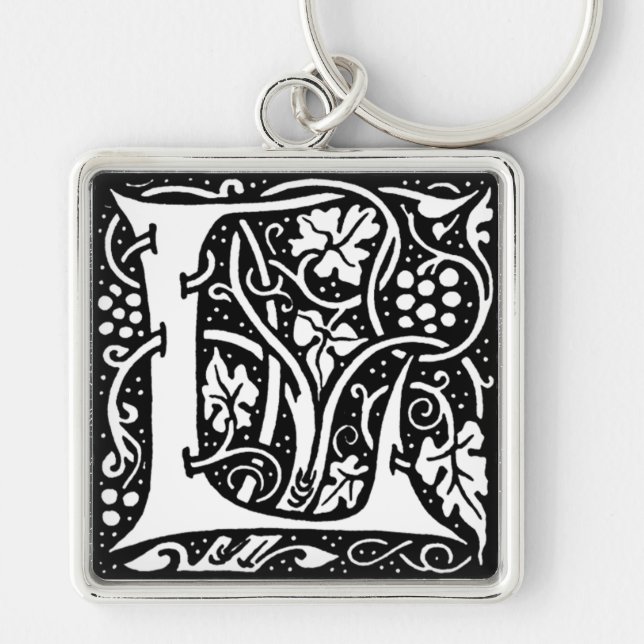 Letter 'L' William Morris Design - Keychain (Front)