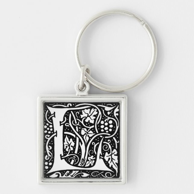 Letter 'L' William Morris Design - Keychain (Front)