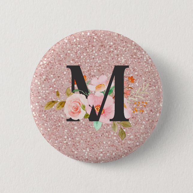 Letter M 2 Inch Round Button (Front)