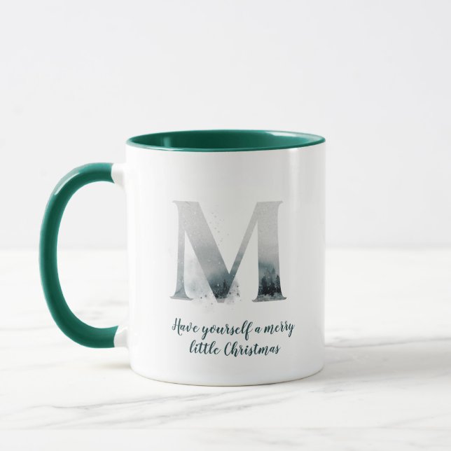 Letter M Alphabe design and photo Christmas  Mug (Left)