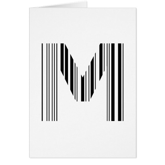 LETTER M BAR CODE First Initial Barcode Pattern (Front)