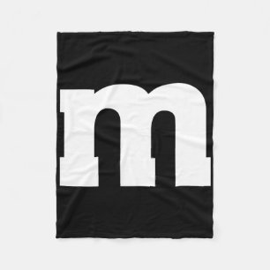 Letter M Capital Alphabet Fleece Blanket