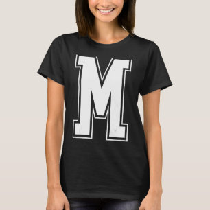 Letter M Capital Alphabet Initial Cheerleading Mon T-Shirt