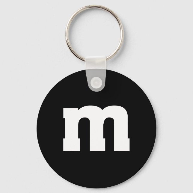 Letter M Capital Alphabet  Keychain (Front)