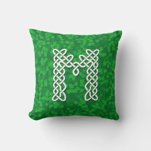 Letter M Celtic Knot Alphabet Throw Pillow