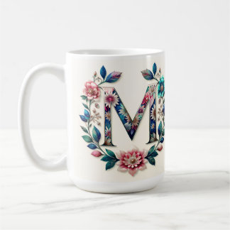 Letter M Coffee Mug – Floral Design for Gifting