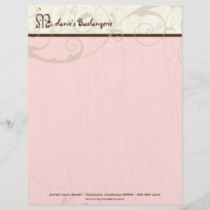 Letter M Cupcake Business Letterhead