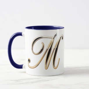 Letter "M" Double Monogram Fleur-de-lis  Style 2 Mug