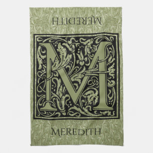 Letter M First Letter Monogram Personalized Kitchen Towel