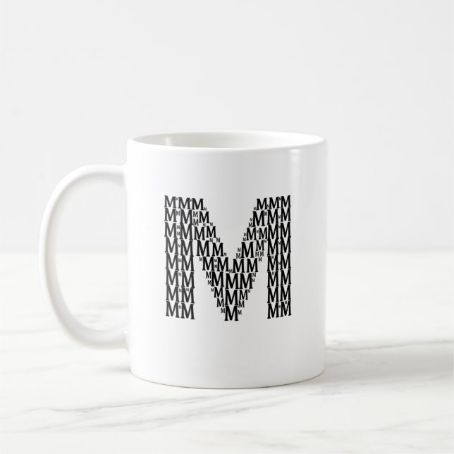 Letter M Initial Coffee Mug – Minimal Modern Style (Left)