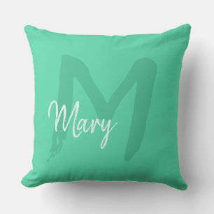 Letter M initial personalized colourful monogram Throw Pillow