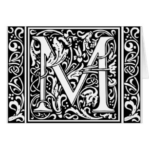 Letter M Medieval Monogram Art Nouveau